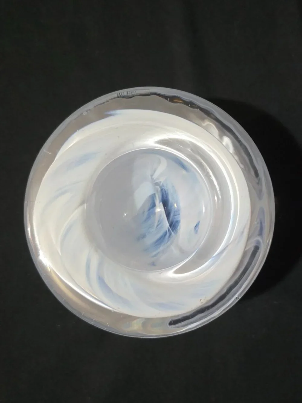 KOSTA BODA Atoll Votive Candle Holder - White Clear Swirl